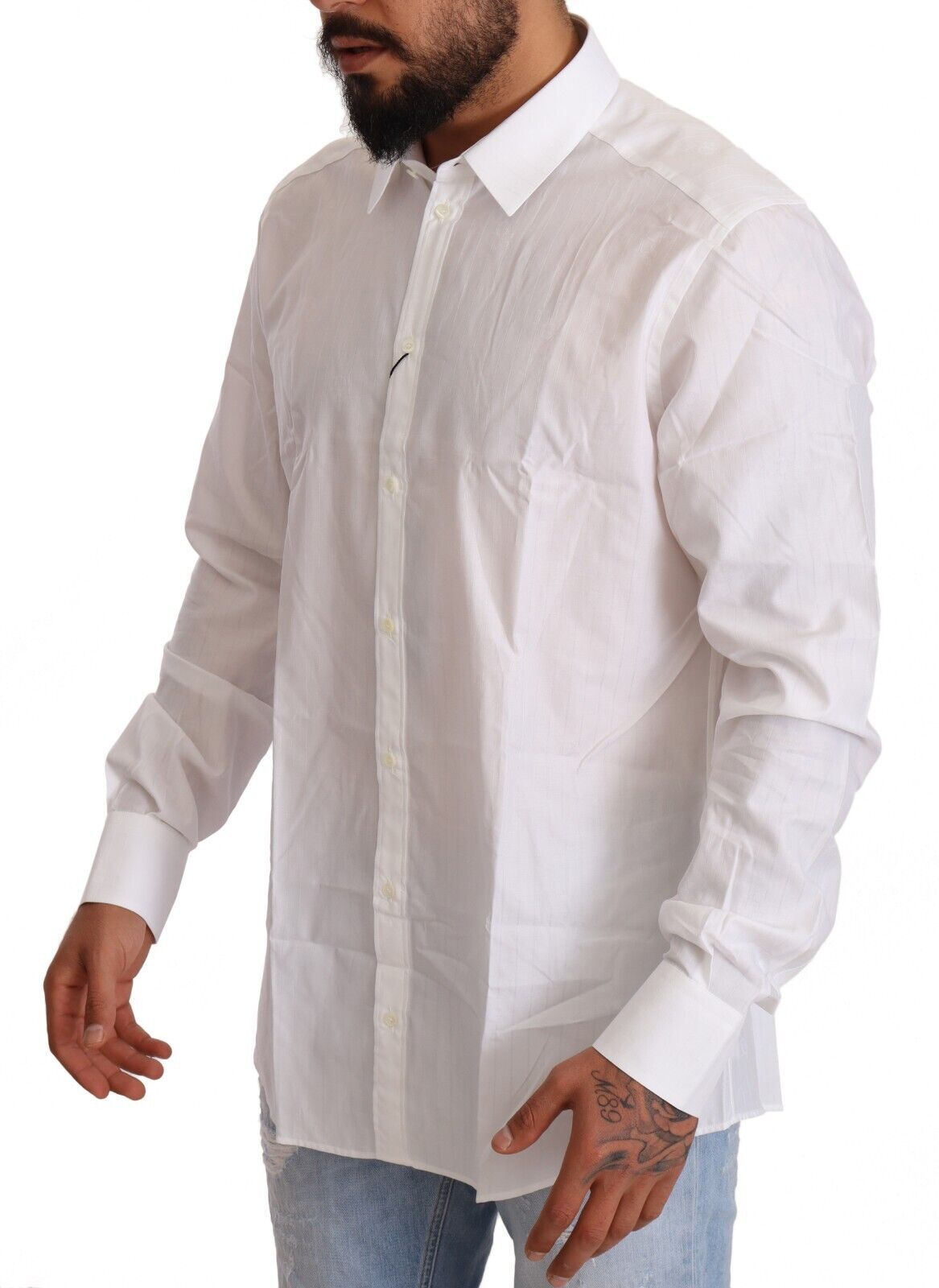 White Cotton Martini Fit Shirt