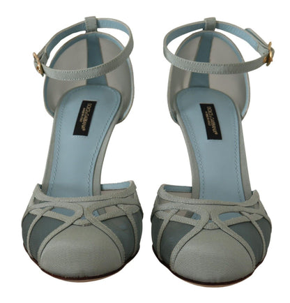 Elegant Blue Mesh Ankle Strap Sandals