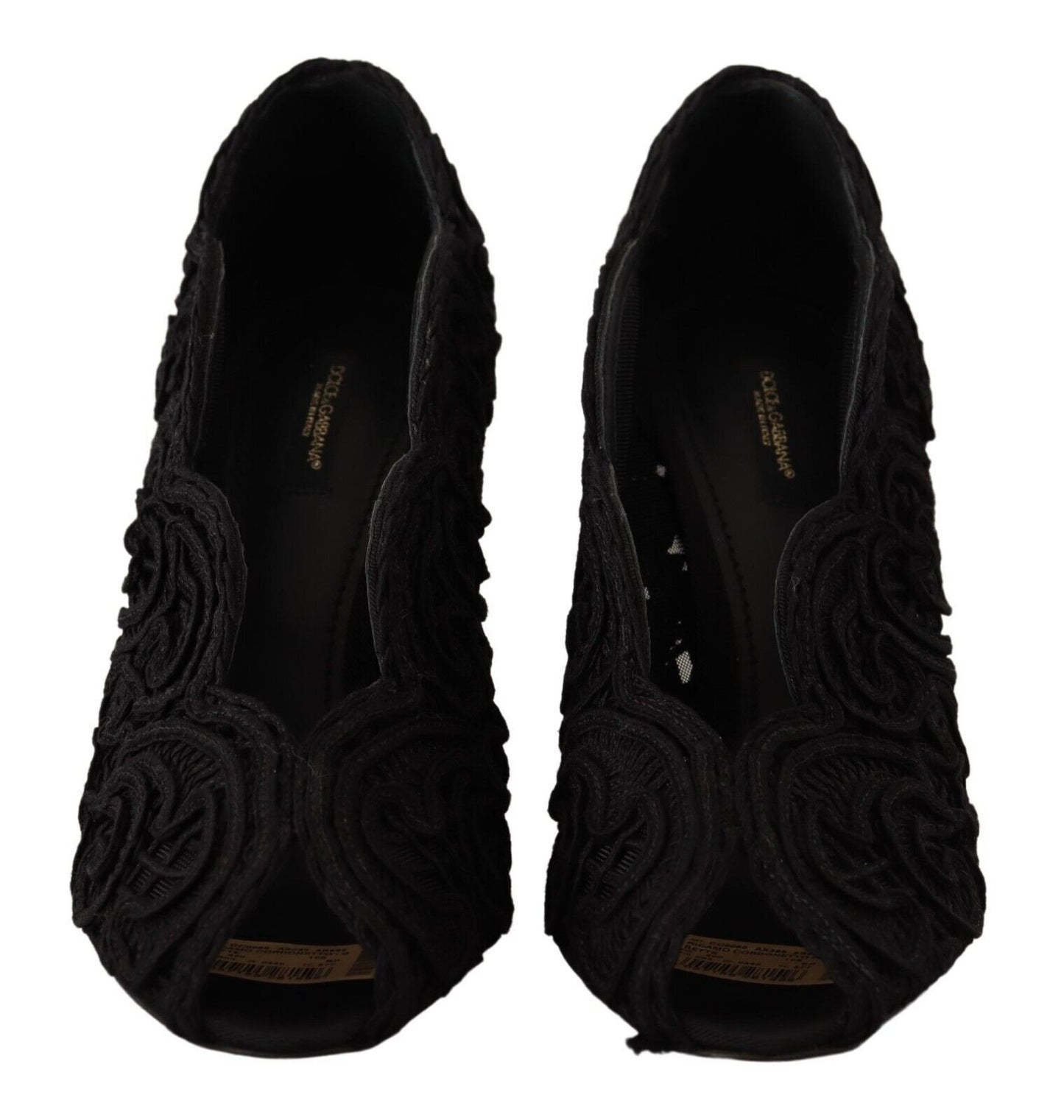 Elegant Black Lace Stiletto Heels