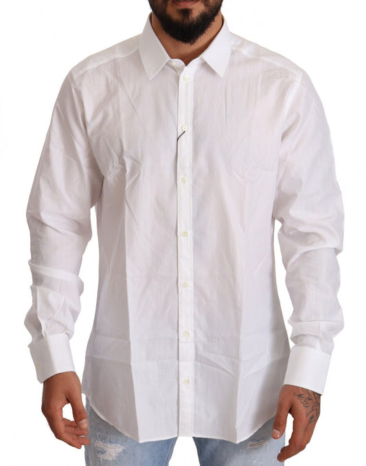 White Cotton Martini Fit Shirt
