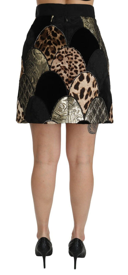 High-Waisted Leopard Print Skirt