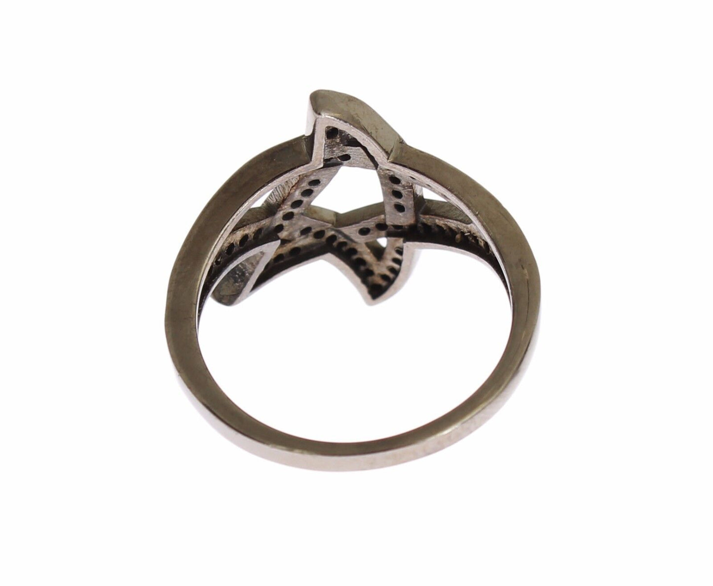 Chic Black Rhodium Silver CZ Crystal Ring