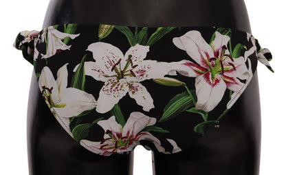 Elegant Lily-Print Bikini Bottom