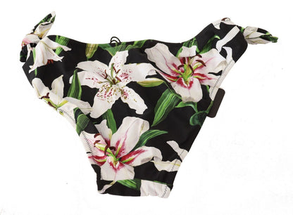 Elegant Lily-Print Bikini Bottom