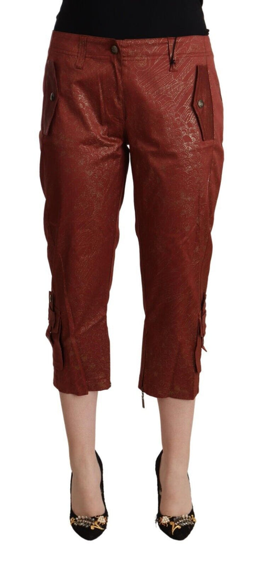 Chic Brown Cropped Cotton Pants