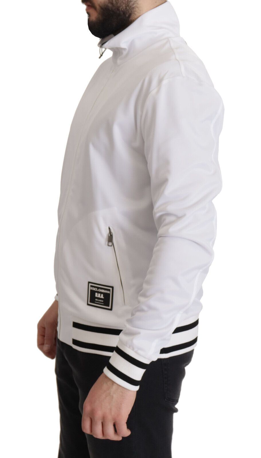 Sleek White Zip Sweater for Men
