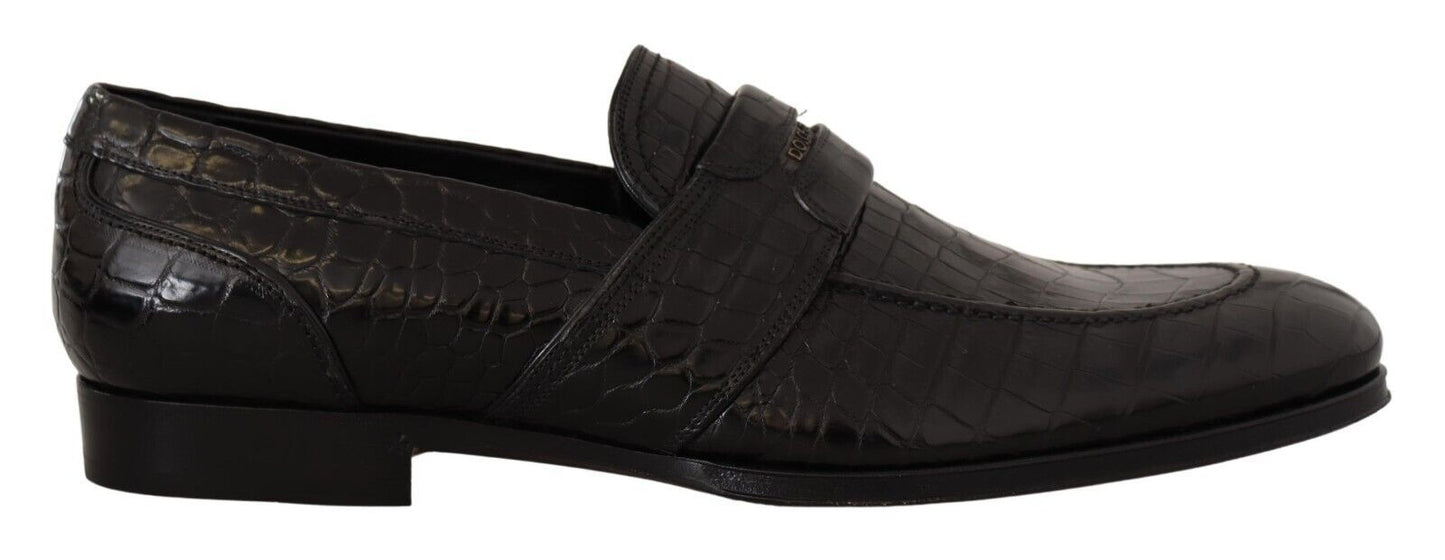 Elegant Crocodile Leather Moccasin Shoes