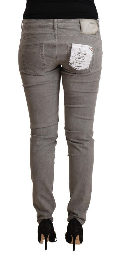 Sleek Gray Skinny Low Waist Jeans