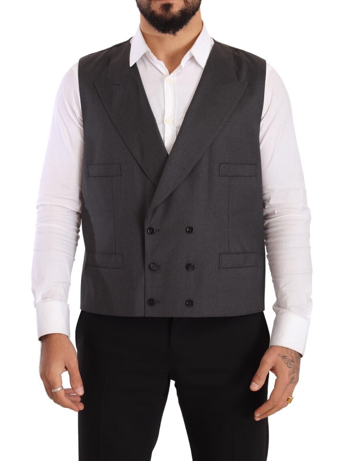 Elegant Gray Sicilia Wool Blend Suit