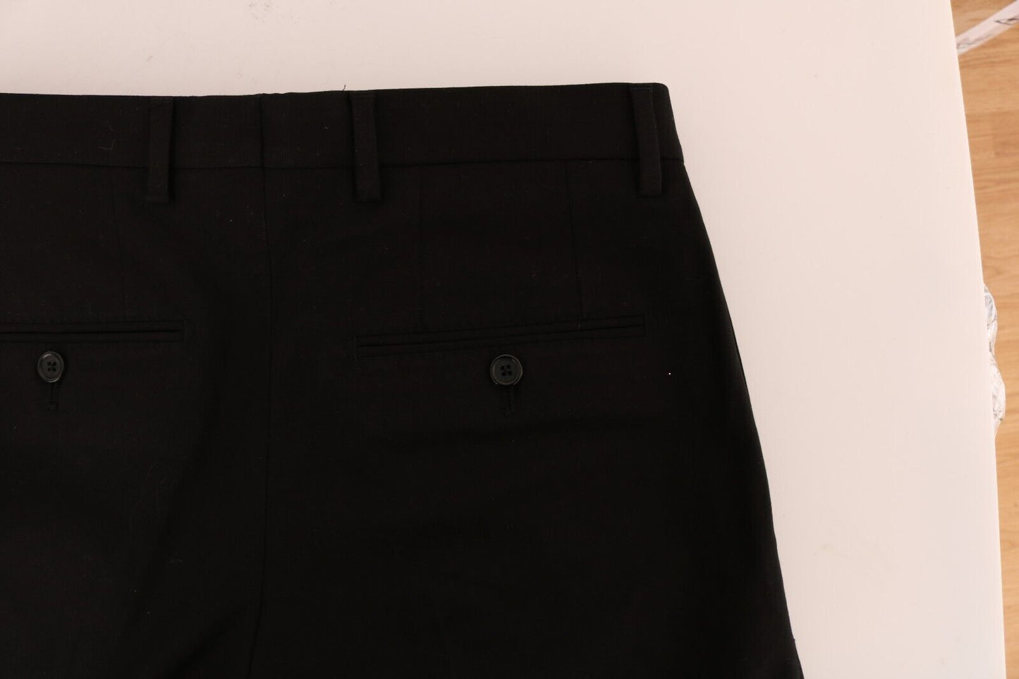 Elegant Black Cotton Stretch Pants