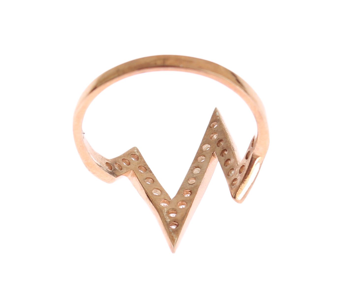 Pink Gold 925 Silver Womens Clear Ring