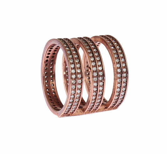 Dazzling Pink Gold Plated CZ Crystal Ring