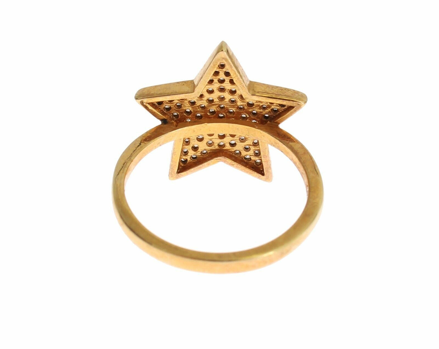 Star Gold 925 Silver Womens Clear Ring