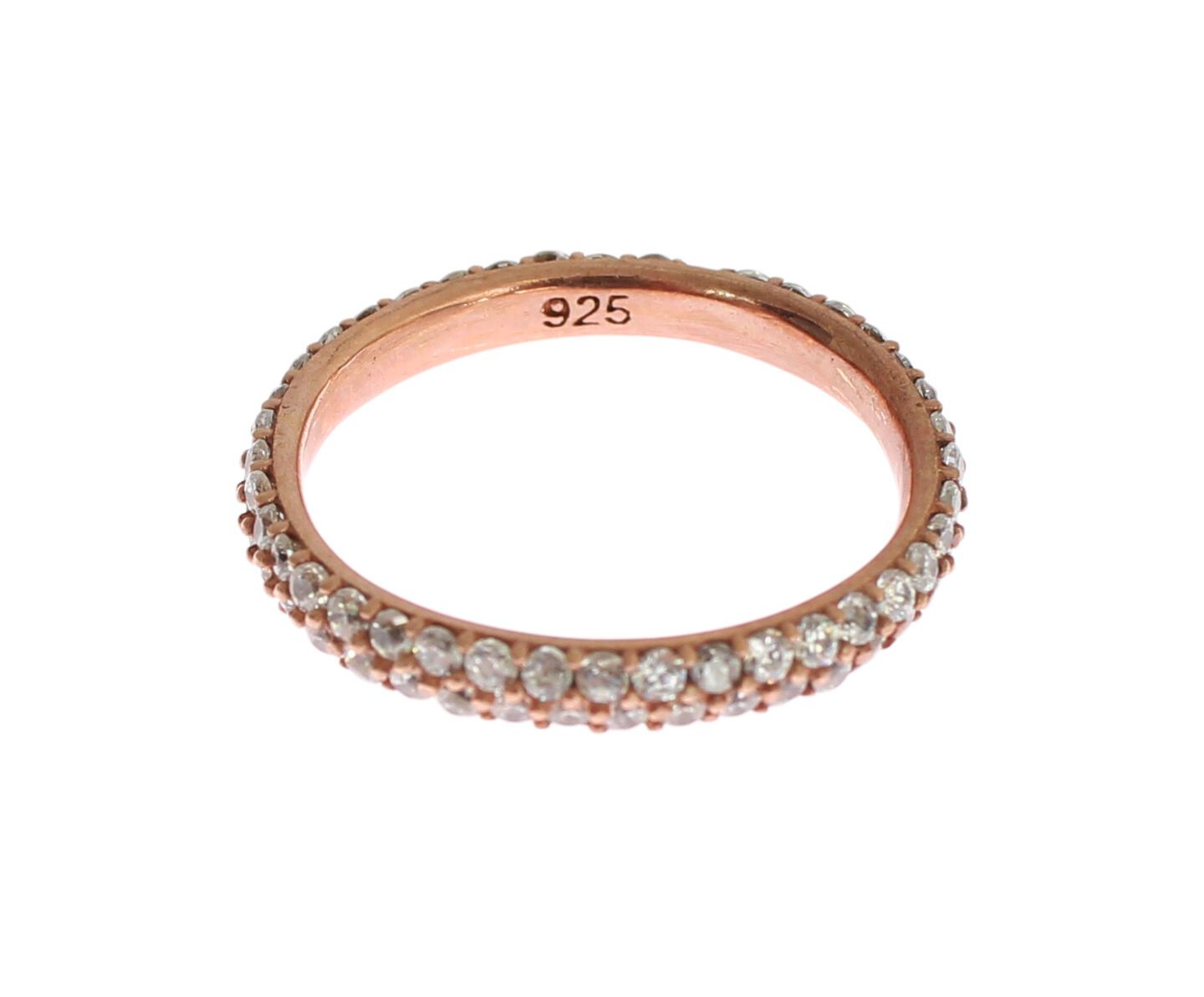 Chic Pink Crystal-Encrusted Silver Ring