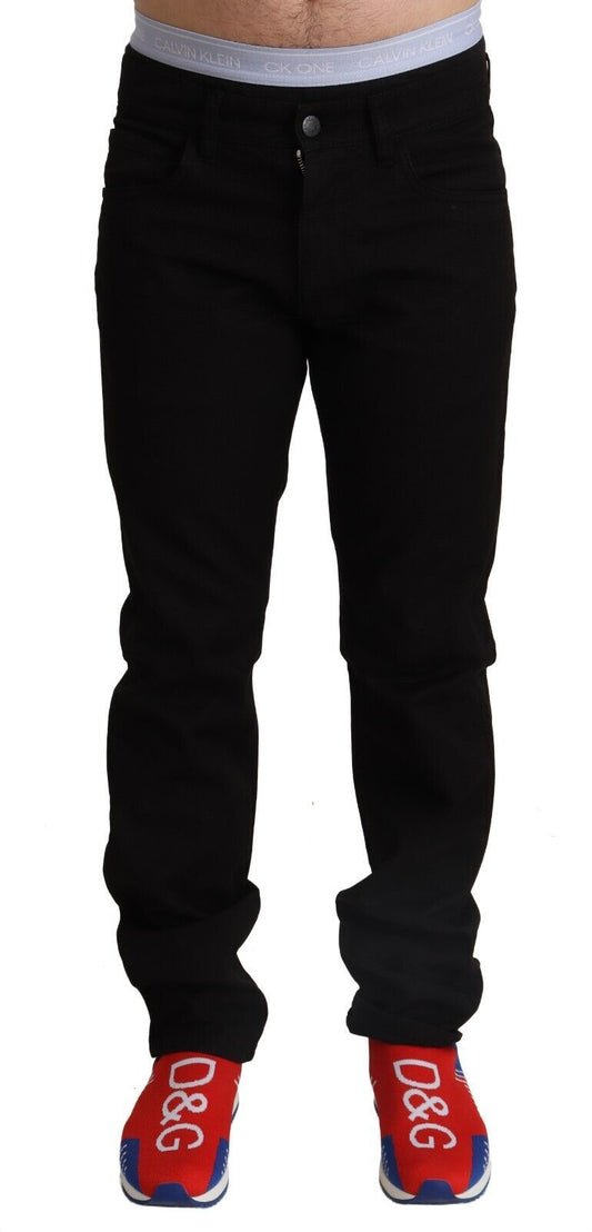 Elegant Skinny Black Cotton Pants