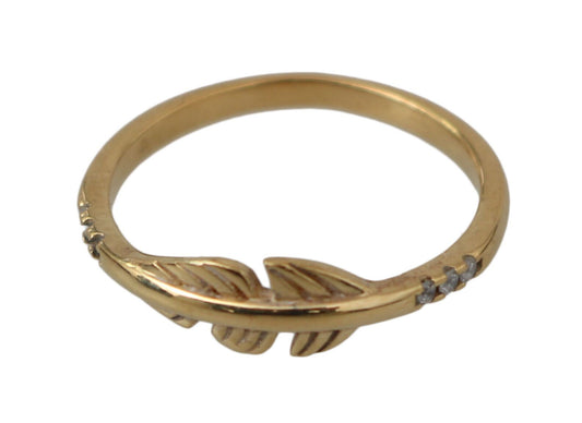 Elegant Gold CZ Crystal Women's Ring
