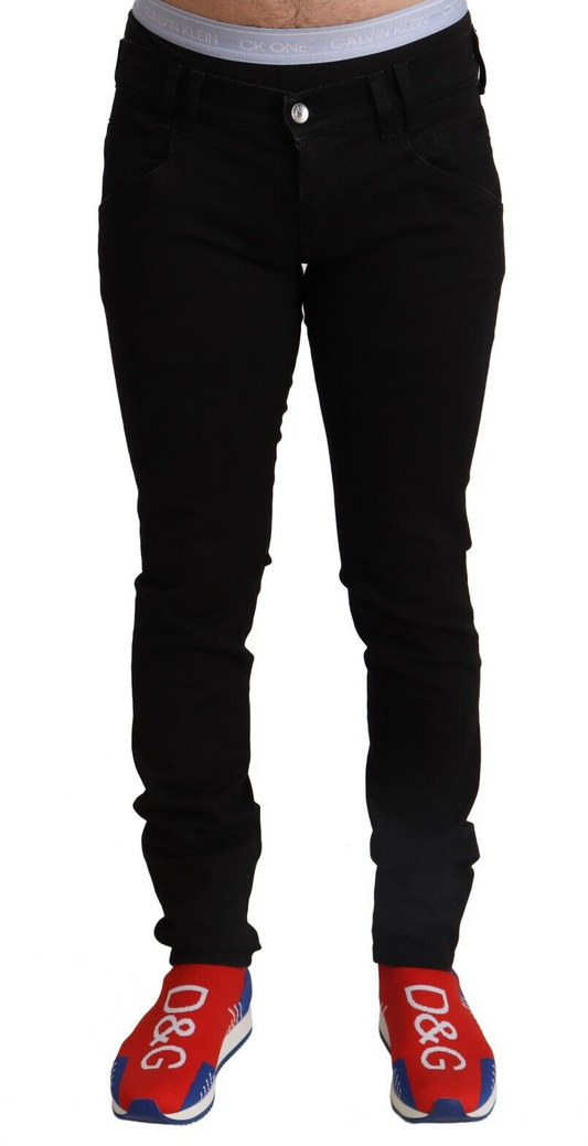 Elegant Slim Fit Black Denim Jeans