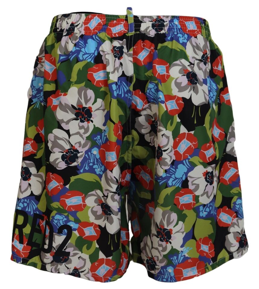 Multicolor Floral Print Swim Shorts