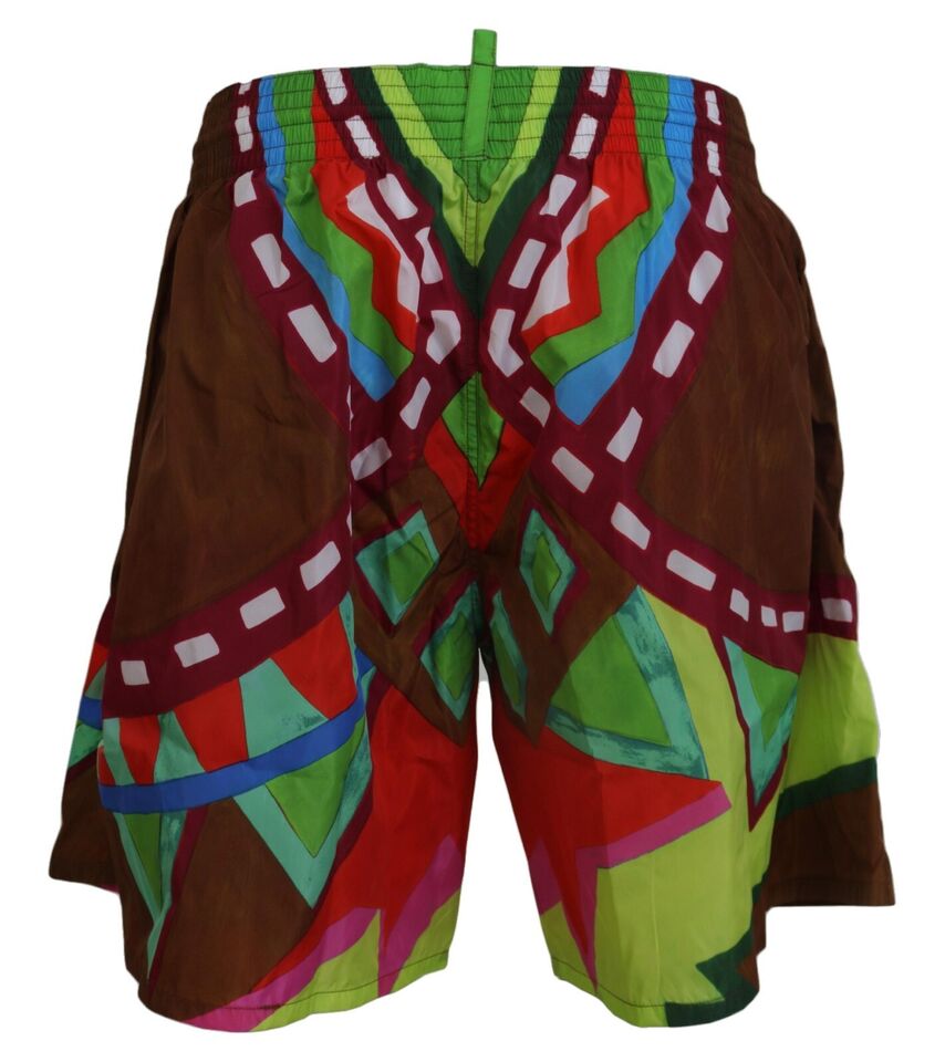 Multicolor Print Swim Shorts Boxer Style
