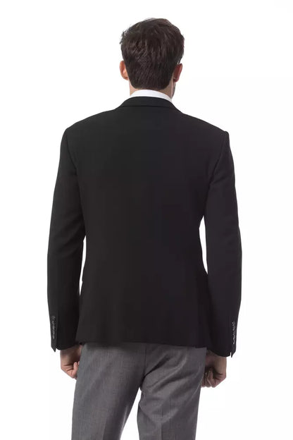 Elegant Italian Wool Black Jacket