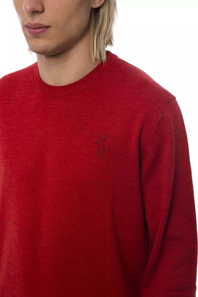 Embroidered Merino Wool Crew Neck Sweater