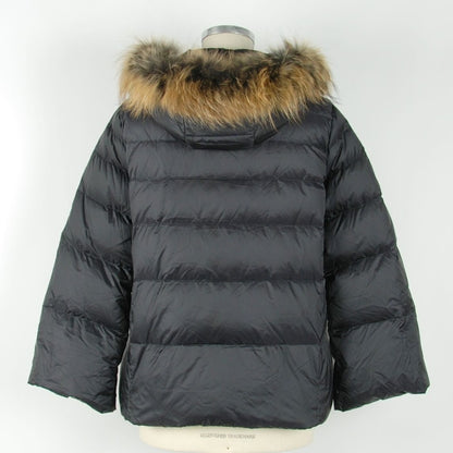 Elegant Black Polyamide Fur-Trimmed Jacket