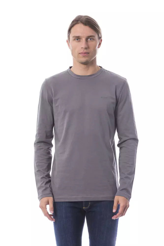 Elegant Long Sleeve Gray T-Shirt