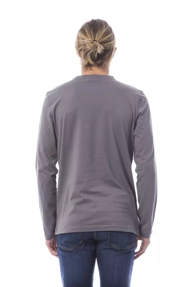 Elegant Long Sleeve Gray T-Shirt