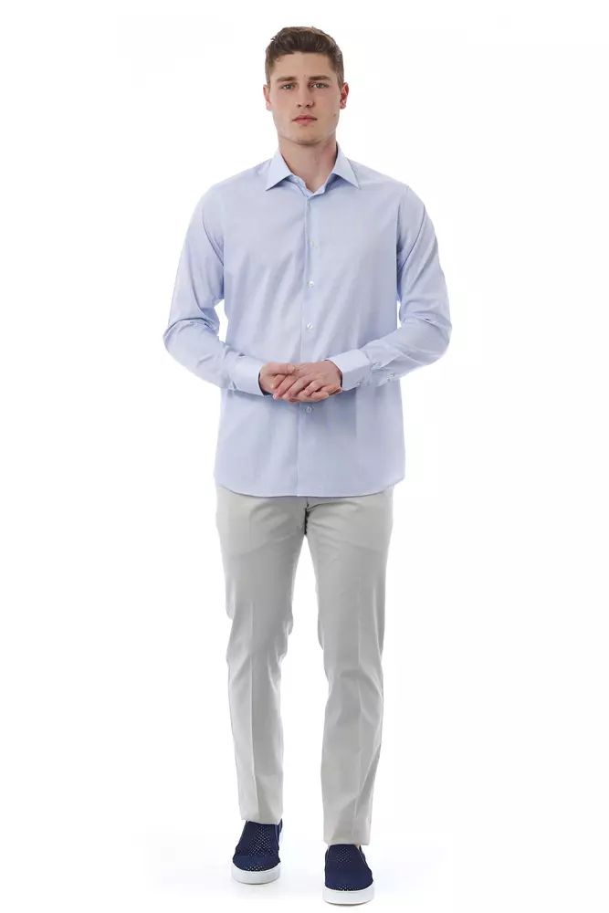 Elegant Italian Collar Cotton Shirt