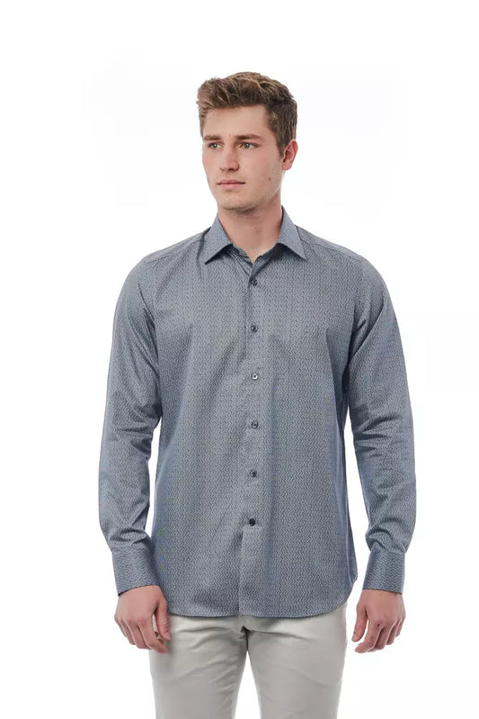 Sleek Italian Collar Cotton Shirt