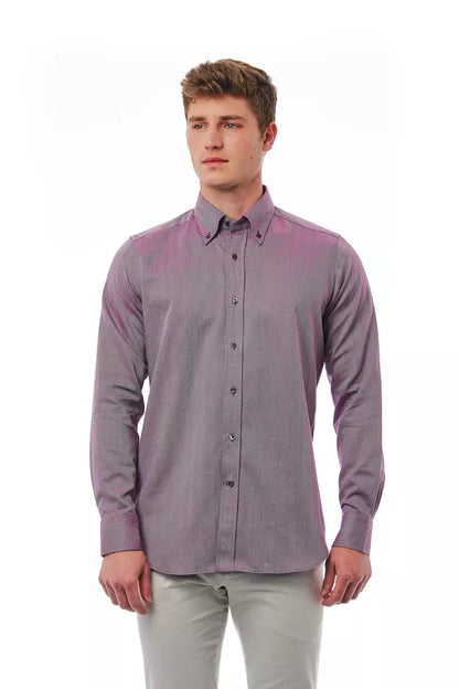 Elegant Burgundy Button-Down Shirt