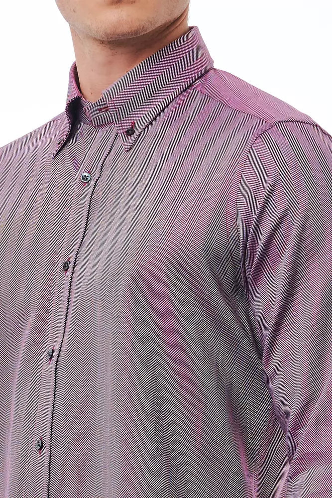 Elegant Burgundy Button-Down Shirt