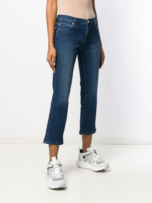 Chic Embellished Bootcut Cropped Jeans