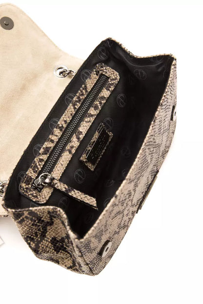 Elegant Python Print Leather Crossbody Bag