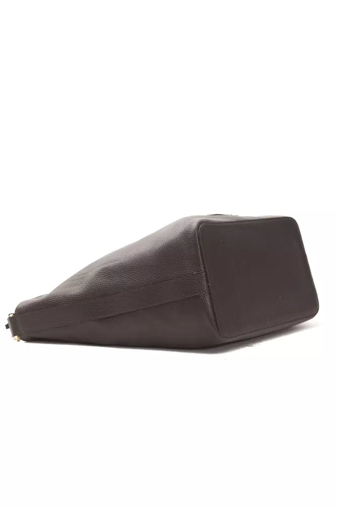 Elegant Leather Shoulder Bag in Earthy Brown
