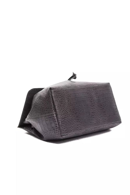Convertible Croc-Print Leather Handbag
