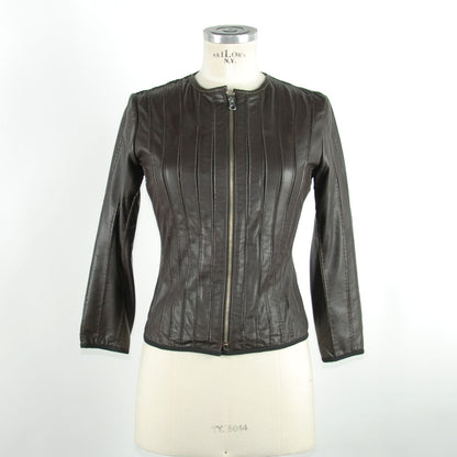 Elegant Black Leather Slim-Fit Jacket