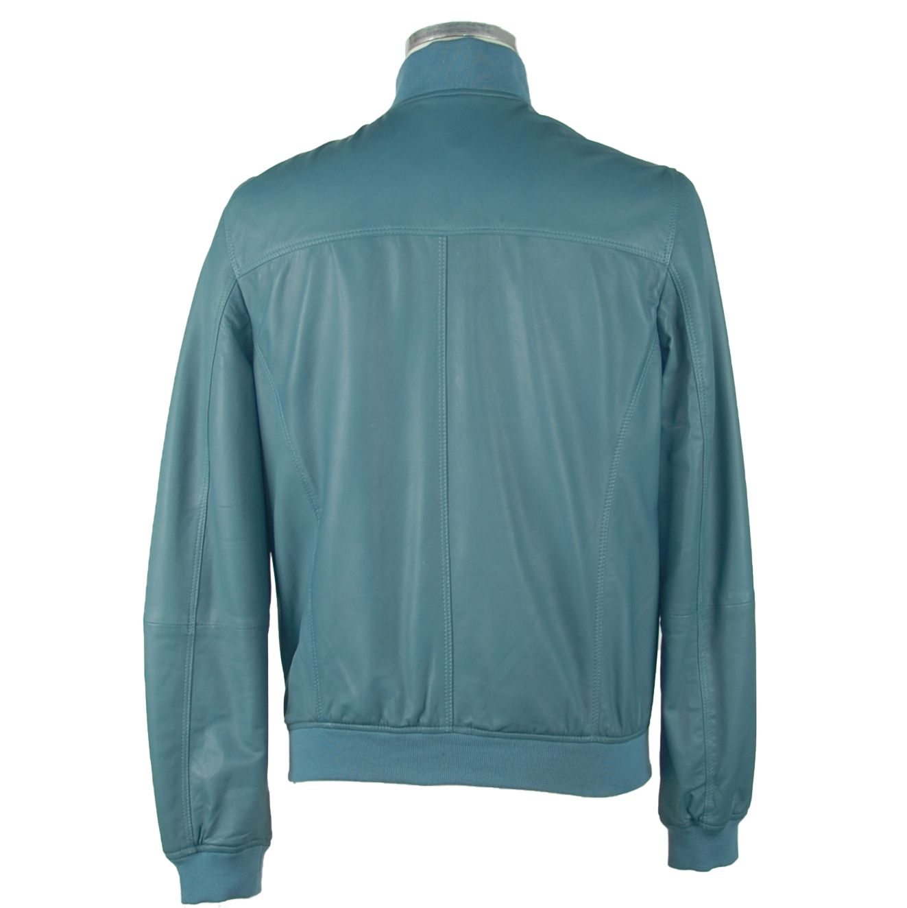 Elegant Petrol Blue Leather Jacket