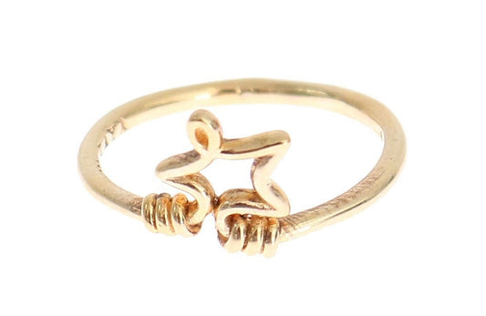 Gold 925 Silver Authentic Star Ring