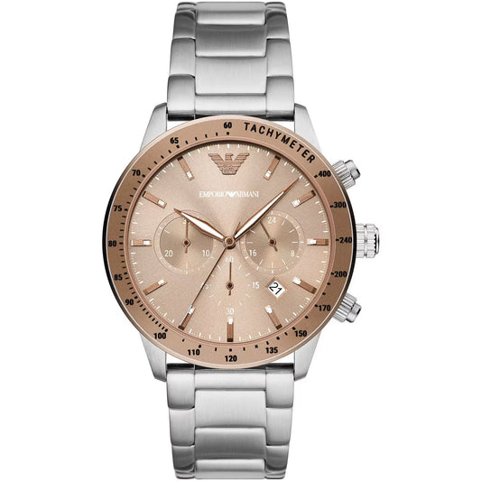 Bronze and Silver Steel Chronograph Watch